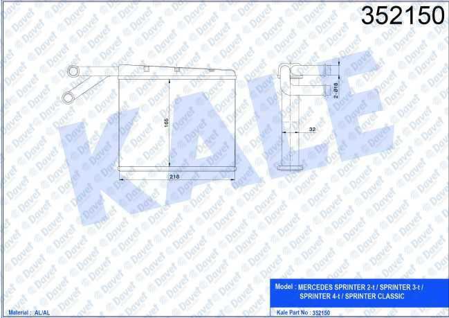 KALE 352150 Kalorifer Mercedes Sprinter W901-W905 00>